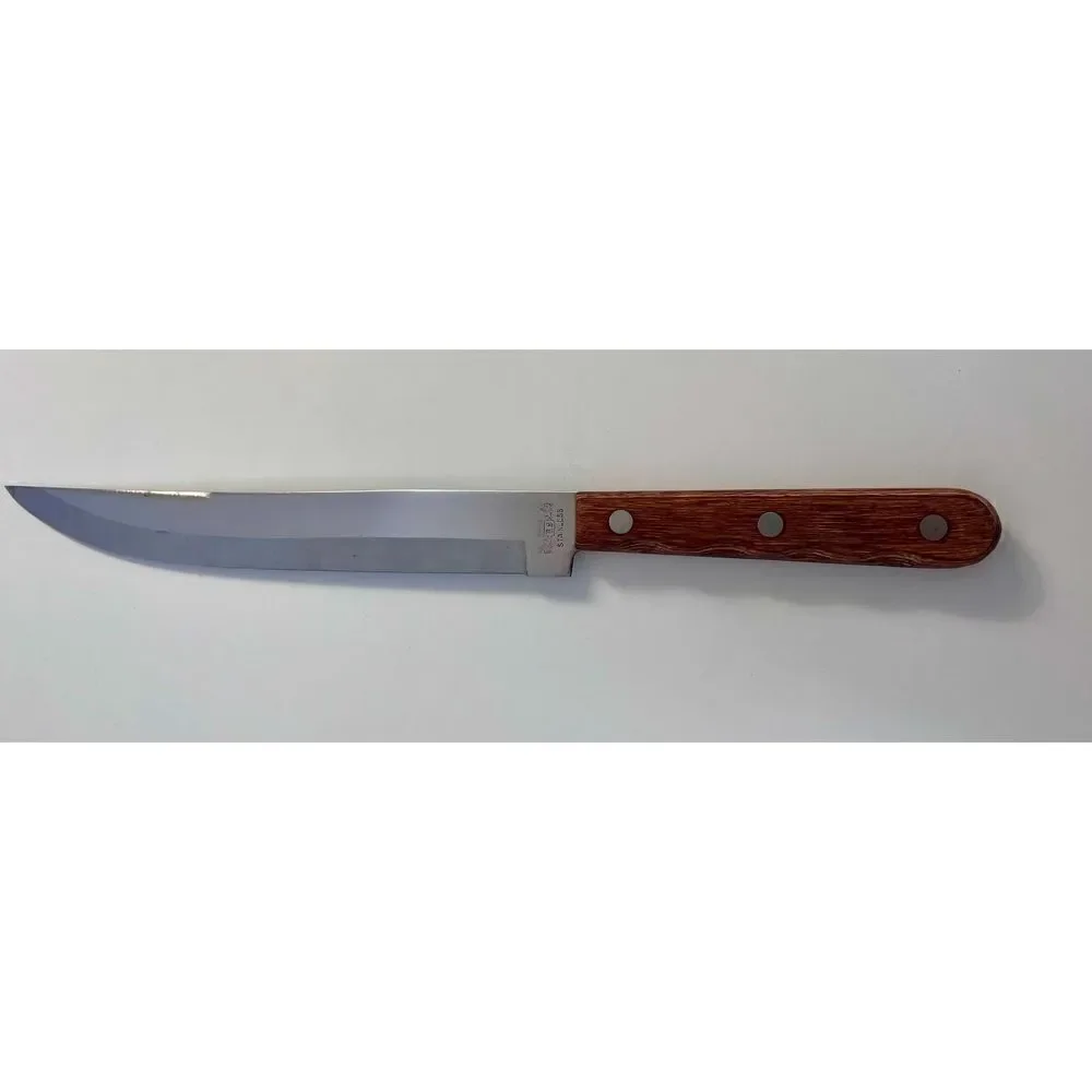 R. S. Stainless Vintage Wood Handle Chef's Knife, Made in Japan